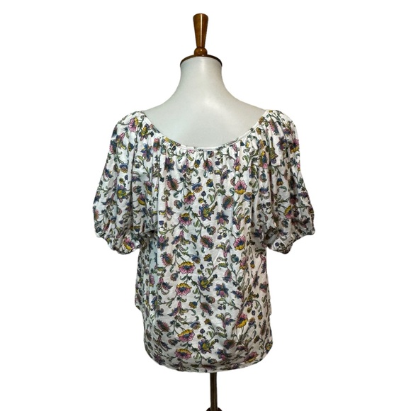 NWT Boden Bohemian Blouse Tee Floral White Size 14 - Picture 2 of 5